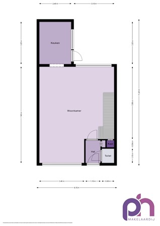 Floorplan - W. Vrijlandtstraat 9, 3262 GN Oud-Beijerland